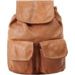 Braune Klassische Cluty City-Rucksäcke aus Leder mit Außentaschen für Damen 