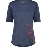 Blaue Kurzärmelige CMP T-Shirts aus Polyester für Damen Größe S 