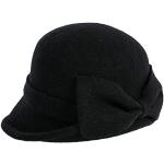 Schwarze Retro Fedora Hüte aus Wolle für Damen Größe M 