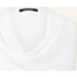 Weiße Comma Wasserfall-Ausschnitt Blusentops aus Jersey für Damen Größe L 