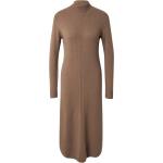 Braune Langärmelige Comma Stehkragen Winterkleider aus Baumwolle für Damen Größe XS 