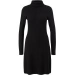 Schwarze Casual Comma Nachhaltige Rollkragen Winterkleider aus Wolle für Damen 