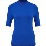 Blaue Kurzärmelige Comma Nachhaltige Damenstrickpullover aus Elastan Größe L 