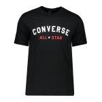 Schwarze Kurzärmelige Converse All Star T-Shirts Länder aus Baumwolle für Damen Größe S 