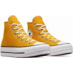 Gelbe Klassische Converse Chuck Taylor Hohe Sneaker aus Gummi für Damen Größe 39 
