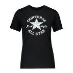 Schwarze Kurzärmelige Converse Chuck Taylor Patch T-Shirts aus Baumwolle für Damen Größe M 