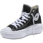 Schwarze Converse Chuck Taylor Plateau Sneaker Schnürung für Damen Größe 42,5 mit Absatzhöhe 5cm bis 7cm 