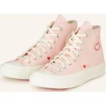 Cremefarbene Converse Chuck Taylor Hohe Sneaker Schnürung aus Gummi für Damen Größe 40 