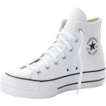 Reduzierte Weiße Converse Chuck Taylor Leather Hohe Sneaker Schnürung aus Leder für Damen Größe 37,5 
