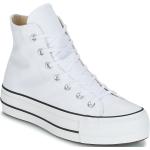 Weiße Converse Chuck Taylor Hohe Sneaker für Damen Größe 37 mit Absatzhöhe bis 3cm 