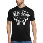 Coole Fun T-Shirts Pablo Escobar EL Padre Cocaine t-Shirt Kokain Mafia, schwarz, Grösse: L