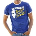 Coole-Fun-T-Shirts Uni Legal Troube Better Call Saul Ringer Heisenberg T-Shirt, Blau, XL