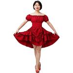 Rote Steampunk Kurze schulterfreiem Ausschnitt Partykleider aus Elastan für Damen Größe L 