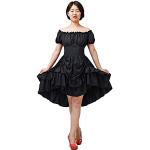 Schwarze Steampunk Kurze schulterfreiem Ausschnitt Partykleider aus Elastan für Damen Größe XL 