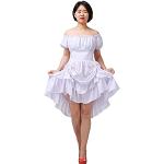 Weiße Steampunk Kurze schulterfreiem Ausschnitt Partykleider aus Elastan für Damen Größe L 