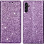 Cover-Discount Galaxy A14 - Flip Case Glitter violett (Galaxy A14), Smartphone Hülle