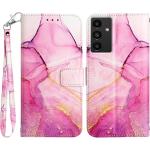 Cover-Discount Galaxy A54 - Leder Hülle pink Marble (Galaxy A54), Smartphone Hülle