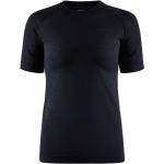 Schwarze Kurzärmelige OEKO-TEX Nachhaltige Kurzarm Unterhemden für Damen Größe XS 