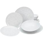 Weiße CreaTable Tafelservice aus Porzellan 12 Teile für 4 Personen 