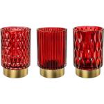 Rote Moderne 13 cm Teelichtgläser aus Glas 3 Teile 