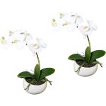 Weiße Dekoration Orchideen aus Keramik 