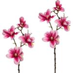 Pinke Vasensets Magnolien aus Kunststoff 2 Teile 