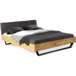 Anthrazite Rustikale Möbel-Eins Doppelbetten matt aus Fichte 140x200 cm 