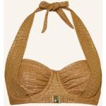 Reduzierte Goldene Cyell Bikini Tops aus Elastan für Damen Größe M 
