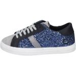 D.A.T.E. HILL LOW Sneaker Mädchen Glitter Blau BG359 - Größe: 32