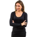 Schwarze Casual Langärmelige Daily´s Longshirts aus Baumwolle für Damen Größe S 