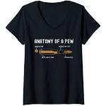 Anatomy Of A Pew Lustig, kugelsicher beschriftet T-Shirt mit V-Ausschnitt