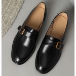 Schwarze Oxford Schuhe aus Glattleder für Damen mit Absatzhöhe 5cm bis 7cm 