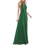 Reduzierte Grüne Ärmellose Maxi V-Ausschnitt Rückenfreie Abendkleider aus Elastan für Damen Größe XS für die Brautjungfern 