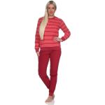 Rote Langärmelige Normann Damenschlafanzüge & Damenpyjamas aus Frottee 