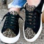 Beige Animal-Print Flache Sneaker Leoparden für Damen 