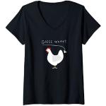 Klassische Guess V-Ausschnitt V-Shirts Hühner für Damen 