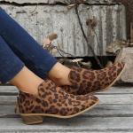 Blaue Animal-Print Flache Sneaker Leoparden für Damen 