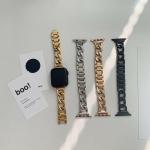 Schwarze Elegante Uhrenarmbänder poliert aus Edelstahl mit Armband mit Edelstahlarmband für Damen 