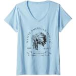 Damen Mohawk Indianer Stolz Respekt Vintage T-Shirt mit V-Ausschnitt