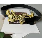 Animal-Print Damengürtel Leoparden aus Leder Länge 75 
