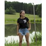 Schwarze OEKO-TEX Bio Nachhaltige Statement-Shirts aus Baumwolle für Damen Größe L 