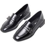 Schwarze Oxford Schuhe für Damen Größe 43 mit Absatzhöhe über 9cm 