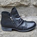 Schwarze Punk Winterstiefel & Winter Boots Reißverschluss aus Leder für Damen mit Absatzhöhe über 9cm 