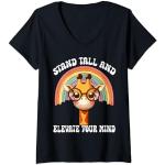 Damen Tall and Eleven Your Mind Giraffe T-Shirt mit V-Ausschnitt