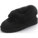 Schwarze Gefütterte Stiefel aus Wolle wasserdicht für Damen Größe 34 