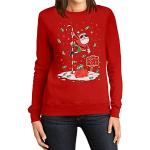 Rote Weihnachtspullover & Christmas Sweater Süßigkeiten aus Baumwolle maschinenwaschbar für Damen Größe M 