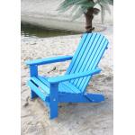 Blaue Strandstühle aus Holz klappbar 4 Teile 