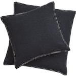 Kissenbezug anthrazit Dekokissen aus Baumwolle flauschig weich, 50x50 cm