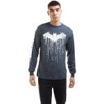 Graue Klassische Langärmelige Batman T-Shirts für Herren Größe XL 