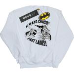 Weiße Print Langärmelige Batman Frühlingsmode aus Baumwolle für Herren Größe S 